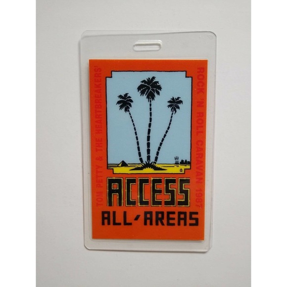 Tom Petty And The Heartbreakers Backstage Pass Laminated Original 1987 Caravan - Picture 2 of 3